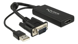 Delock VGA to HDMI Adapter with Audio black