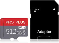 512gb Micro SD Haute Vitesse Carte SD Classe 10 Carte mémoire avec Adaptateur pour Smartphones, Surveillance, caméras, tablettes et Drones¿512GB.[G106]