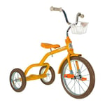 Italtrike - Tricycle Spokes - Grande Roue Avant 16 Pouces - Grand Cale-Pied Arrière - avec Panier et Selle réglable - Dès 3 Ans - Look Vintage - Couleur Orange