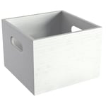 Boîte de rangement M Blanc en bambou 100 % écologique et sans plastique, empilable et robuste – boîte organisatrice pour ranger la cuisine, le bureau, la chambre d'enfant, la maison – KD Essentials
