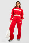 Womens Dsgn Studio Bubble Printed Sweatshirt Tracksuit - Red - L, Red