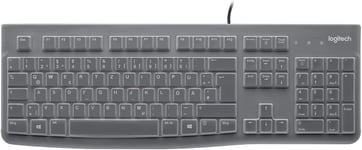 Logitech K120 Wired USB Keyboard Full Size With Silicone Cover Spill Resistant