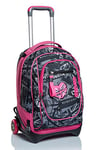 Seven Rolling backpack, NEW TECH KEEP FLAG Wheeled Book Bag, 3 in 1, Detachable Backpack + Trolley, for Teen, Girls&Boys, For School, Sport, Free Time, Laptop Sleeve, Italian Design, pink