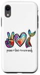 Coque pour iPhone XR Peace Love and Mermaids Cute Mermaid Amoureuse Fille