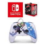 Manette SWITCH Filaire Nintendo Zelda Master Sword Attack Officielle + Casque Gamer PRO H3 Rouge SPIRIT OF GAMER SWITCH