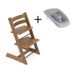 Stokke Tripp Trapp Stol & Newborn Set Grå/Oak Brown