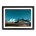 Big Box Art Landscape Moon Above The Mountains Framed Wall Art Picture Print Ready to Hang, Black A2 (62 x 45 cm)