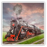 2 x Square Stickers 10 cm - Soviet Steam Train Locomotive Cool Gift #3617