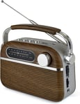 LLOYTRON Vintage Style Bluetooth AM/FM Radio - Portable and Rechargeable