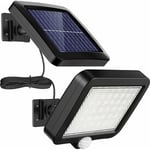 Choyclit - Lampe solaire d'extérieur avec détecteur de mouvement, 56 led, lampe solaire d'extérieur, capteur jour/nuit, étanche IP65, angle