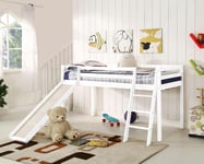 Newark Wooden Mid-Sleeper Bunk Bed with Slide