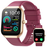 Smart Watch for Men Women Answer/Make Calls, 1.96" Fitness Watch Step Counter Heart Rate Sleep Monitor, Fitness Tracker 113+ Sports Activity Trackers IP68 Waterproof Smartwatches Android IOS, Wine red