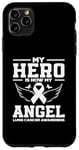 Coque pour iPhone 11 Pro Max Ruban blanc de sensibilisation au cancer du poumon My Hero Is Now My Angel