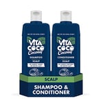 Vita Coco Anti-Dandruff Shampoo and Conditioner Bundle with Coconut and Guava (2x 400ml) for dandruff-prone hair and dry itchy scalp, gently cleansing vegan hair treatment