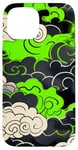 Coque pour iPhone 15 Graphique vert au-dessus des nuages