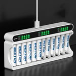 Charger Fast Charging Dock For AA/AAA 1.2V Ni-MH Rechargeable Lithium Batteries