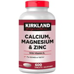 Kirkland Signature Calcium Magnesium &Zinc Vitamin D Bones Teeth Pack 600Tablets