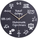 1 pièce Creative Math Blackboard Pop Quiz Horloge Murale pour Salle De Classe Maison Bureau Décoration Cadeau sans Batterie (Style 2) Horloge Murale