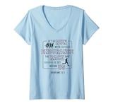 Womens Let Us Run With Endurance The Race Marathon Running V-Neck T-Shirt