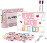 Pink Cinema Light Box with 400 Letters, Emojis & 2 Markers – BONNYCO | 