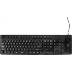 Clavier en silicone souple et étanche combo USB/PS2 noir