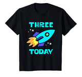 Youth Three today son space rocket 3rd birthday boys present gift T-Shirt