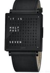 QLOCKTWO Watch W35 Black Steel Black Leather D