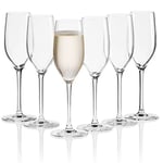 MÄSER 933623 Il Premio Lot de 6 flûtes à champagne en cristal soufflé 17 cl pour vin mousseux, crémant, prosecco, champagne