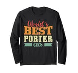 Retro Motif Worlds Best Porter Long Sleeve T-Shirt