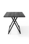 70x70cm Black Folding Wooden Dining Table