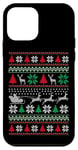 Coque pour iPhone 12 mini Pull de Noël moche rétro avec traîneau de Père Noël volant renne volant