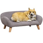 PawHut Canapé pour Chien canapé pour Animal de Compagnie Style scandinave Pieds effilés en Bois revêtement Tissu 72 x 44 x 31 cm - Gris