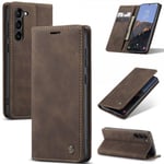 CaseMe Samsung Galaxy S24 Plus Fodral Retro Flip Kaffe