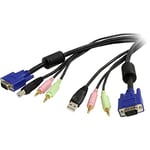 StarTech.com Câble pour switch KVM VGA avec USB, audio stéréo et microphone 3,5 mm - 1,80 m (USBVGA4N1A6)