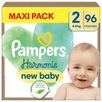 Couches Bébé Harmonie 4 - 8 Kg Taille 2 Pampers - Le Pack De 96 Couches