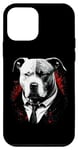 Coque pour iPhone 12 mini Pitbull Dog Gangster en costume Funny Mob Boss sur le thème