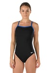 Speedo Maillot de Course Endurance + Solide Flyback Training Suit, Femme, 819016-976, Noir/Bleu, 26