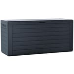 Coffre de Rangement Exterieur 280L en pp 116x44x55CM Style Bois Anthracite