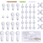 43pcs Accroche Tableau Sans Percer Blanc Fixation Murale Sans Percer Crochet en Plastique pour Accroche Cadre Crochet Tableau Cadre Photo Chapeau