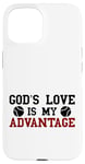 Coque pour iPhone 15 God's Love is My Advantage Christian Tennis Jesus Christ