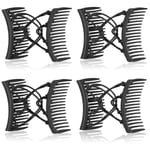 4-pack Stretch Double Comb Hair Clips (svart) svart