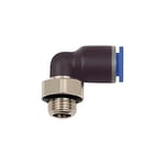 RIEGLER 109272-125.038-10 Raccord de raccordement en L, série bleue, rotatif, G 3/8 extérieur, Ø 10 mm, 1 pièce