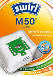 Swirl M 50 AirSpace Vacuum Cleaner Bags for Miele Vacuum Cleaners, Highly Absorbent, Lockable Plate, 10 Bags + 2 Filters