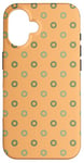 Coque pour iPhone 16 Beige Peachy Mint Circle Dots Spots Geometry Retro Pattern