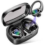 Wireless Earbuds, Bluetooth 5.3 Sport Headphones HiFi Stereo Noise Cancelling Earbuds with HD Mic, 50H Wireless Headphones Dual LED, In Ear Ear Buds with EarHooks, IP7 Bluetooth Earphones Running