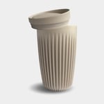 Huskee Take away-mugg / kaffekopp med lock HuskeeCup & Lid 12oz Natural, återvunnet kaffeskal, beige, 35 cl 350 ml