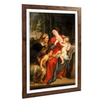 Big Box Art Framed Print of Peter Paul Rubens The Virgin and Child Design | Wall Art Picture | Home Decor for Kitchen, Living Room, Bedroom, Hallway, Walnut, A2 / 24.5x18 Inch / 62x45cm