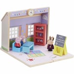 Peppa Pig Wooden School House Classroom Playset with 3 Figures inc Mme Gazelle