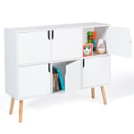 Meuble de rangement cube enfant EMMIE avec 6 cases en bois blanc