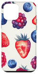 Coque pour iPhone 12 mini Coque Téléphone Motif Fruits – Fraises & Myrtilles